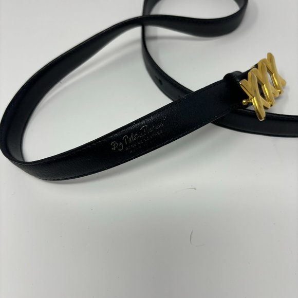 vintage paloma picasso skinny gold x buckle leather belt main image 4